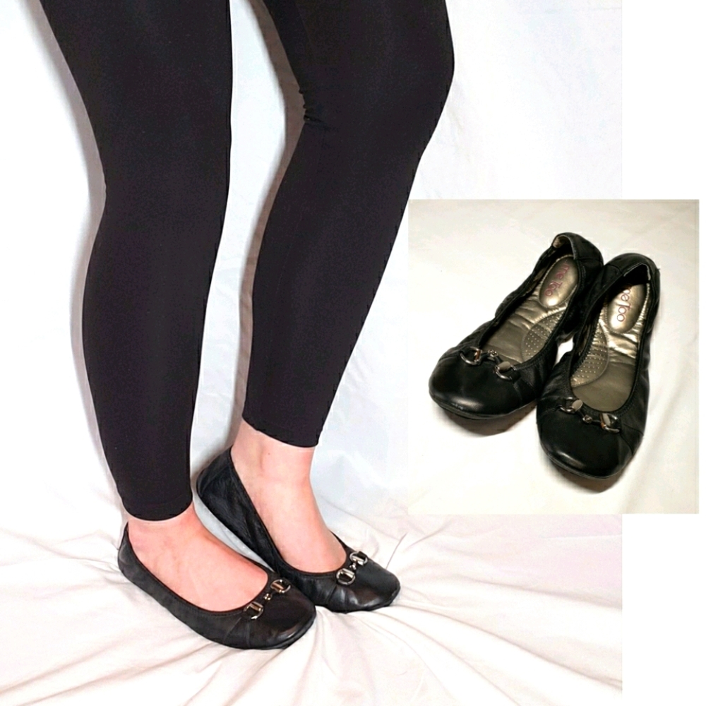 Black Flats Silver colored Buckle - extra comfort